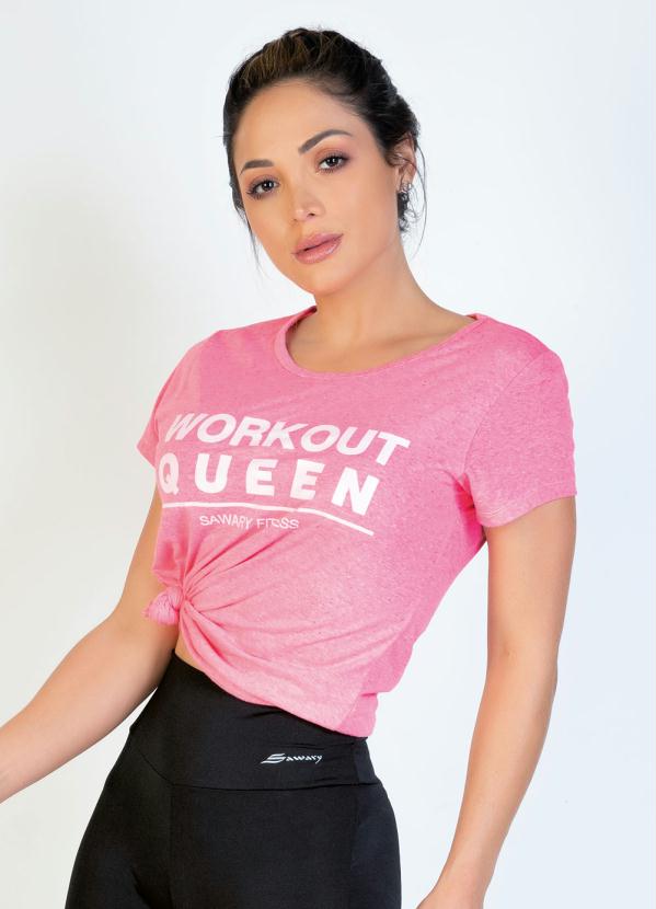 Blusa (Rosa Neon) com Estampa Sawary Fitness Blusa (Rosa Neon) com Estampa Sawary Fitness