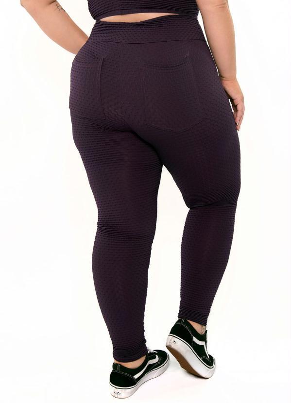 Calça Legging Plus Size com Bolsos Roxo - Acqua Rosa