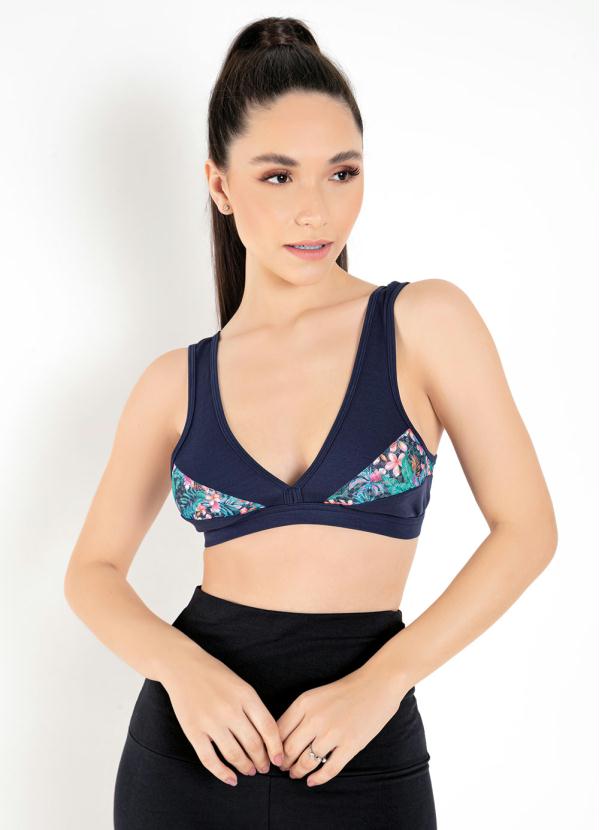 Top Esportivo com Recorte (Marinho Floral)