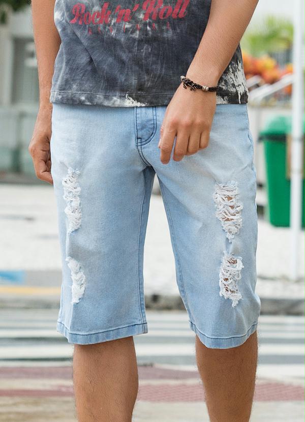 bermuda masculina jeans claro