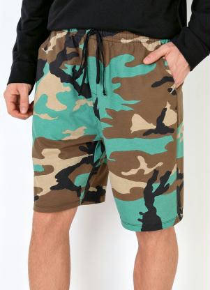 Bermuda B�sica Camuflada (Verde e Marrom)