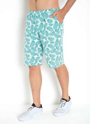 Bermuda (Folhagem Verde) com Bolsos Bermuda (Folhagem Verde) com Bolsos