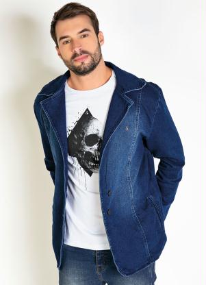 Blazer (Jeans) com Bolsos Funcionais e Bot�es