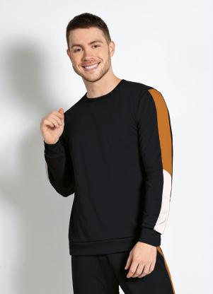 Casaco com Recorte (Caramelo, Preto e Branco)