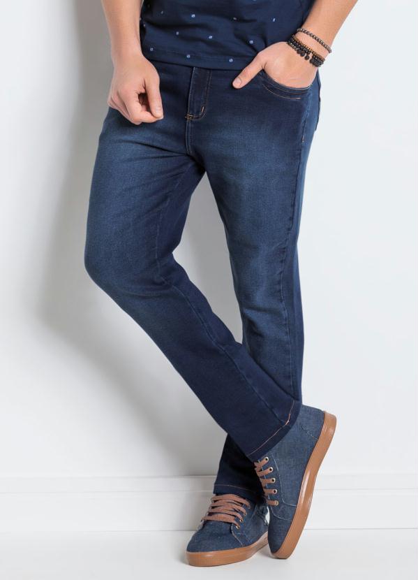 Cal�a com Bolsos Frontais e Costas (Azul)