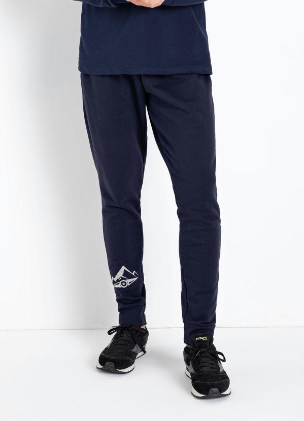 Cal�a (Marinho) com Estampa na Barra