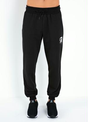 Cal�a (Preta) com El�stico na Cintura e Bolsos