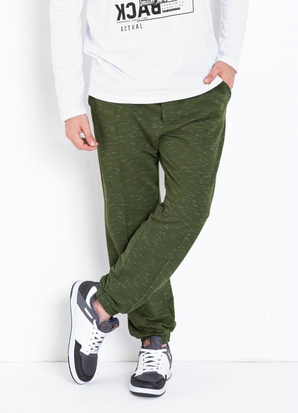 Cal�a (Verde Militar) Cropped com Bolsos