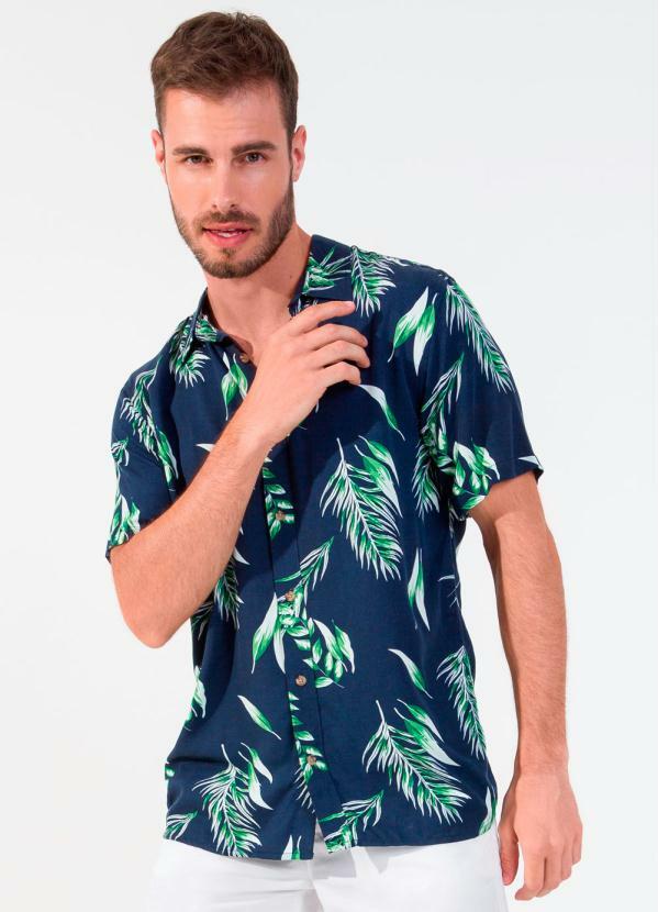 camisa masculina estampa tropical