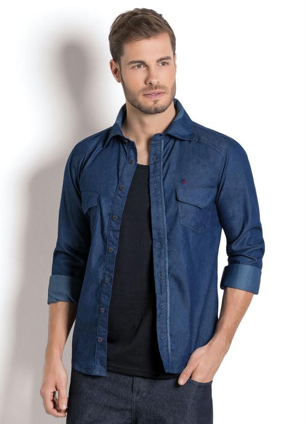 Camisa em Chambray (Marinho)