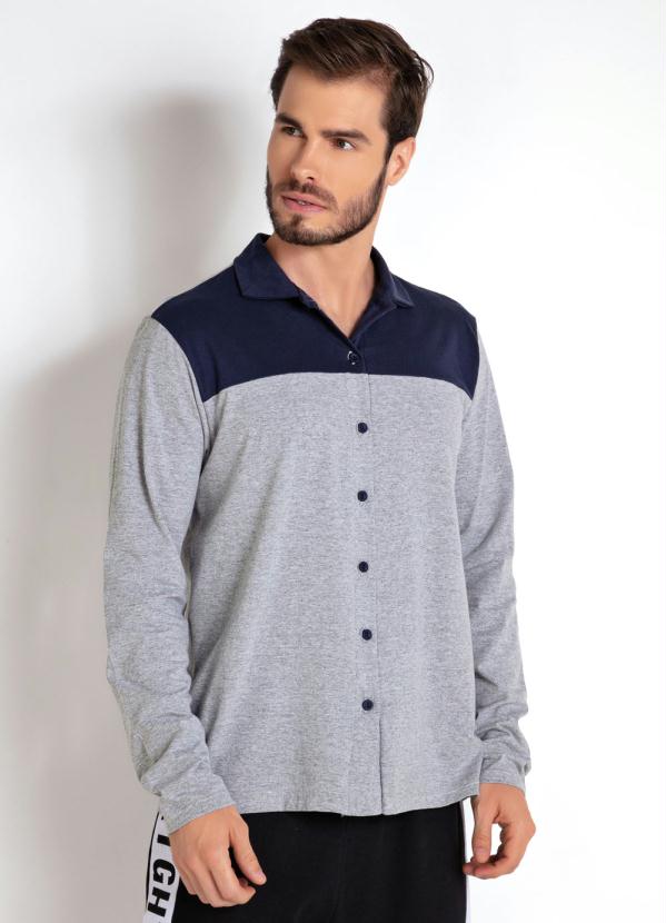 Camisa(Mescla, Branca e Azul) Recortada Camisa(Mescla, Branca e Azul) Recortada