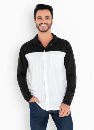 Camisa (Preta e Branca) com Abertura em Botões Camisa (Preta e Branca) com Abertura em Botões