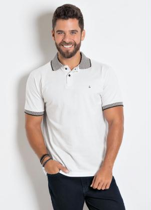 Camisa Polo Actual (Branca) com Detalhe na Gola