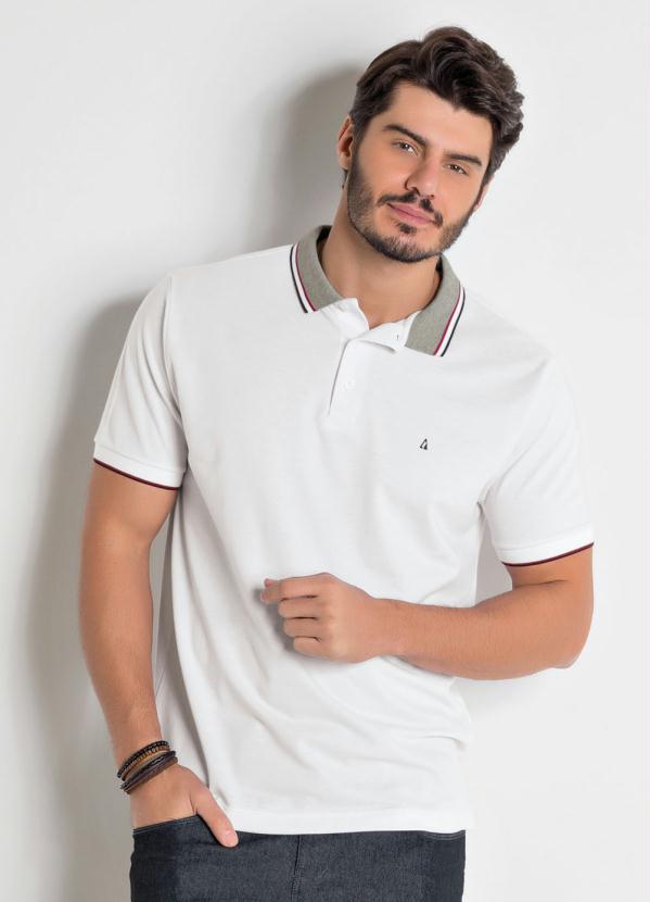 Camisa Polo Actual (Branca) com Detalhes