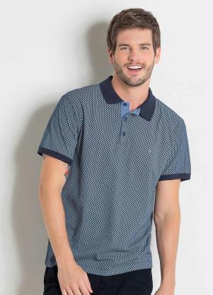 Camisa Polo Actual (Marinho) com Gola Retil�nea