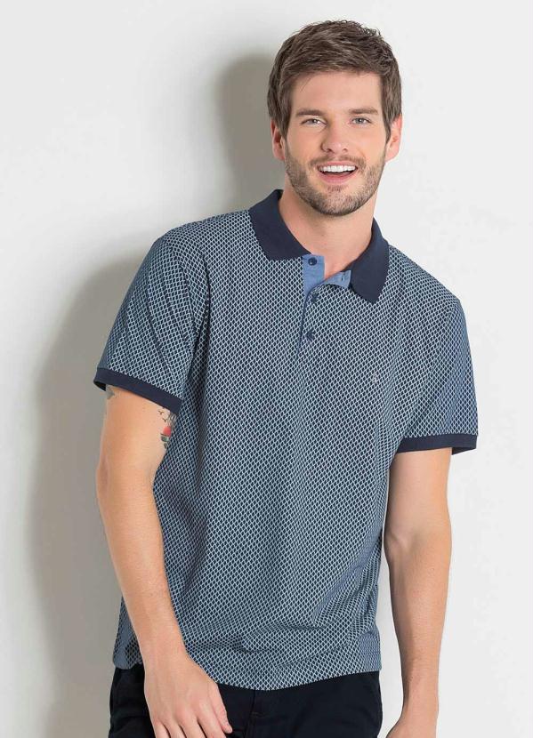 Camisa Polo Actual (Marinho) com Gola Retil�nea