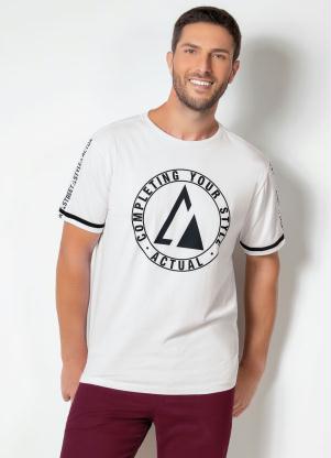 Camiseta Actual (Branca) com Detalhe de Cadar�o