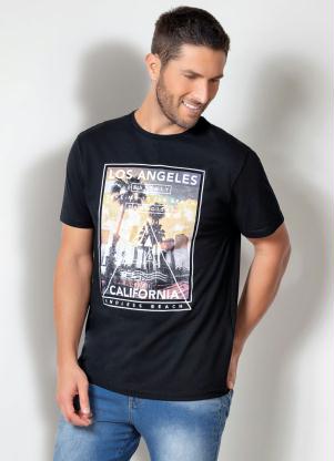Camiseta Actual (Preta) com Estampa Frontal