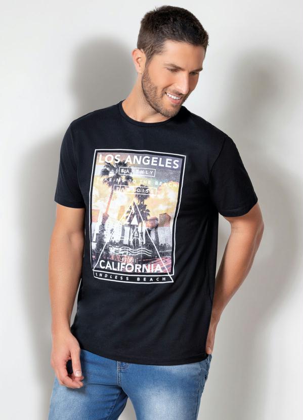 Camiseta Actual (Preta) com Estampa Frontal