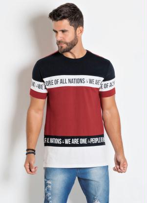 Camiseta Actual (Vermelha) com Estampa e Recortes Camiseta Actual (Vermelha) com Estampa e Recortes