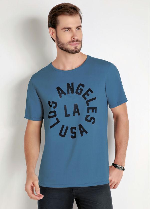 Camiseta (Azul) com Estampa Frontal