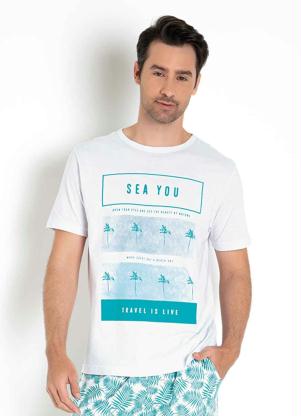 Camiseta (Branca) com Estampa Frontal