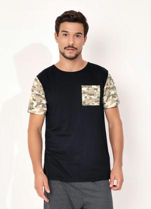 Camiseta (Camuflada Preta) com Bolso Camiseta (Camuflada Preta) com Bolso