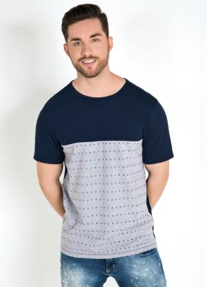 Camiseta com Estampa Frente (Marinho)