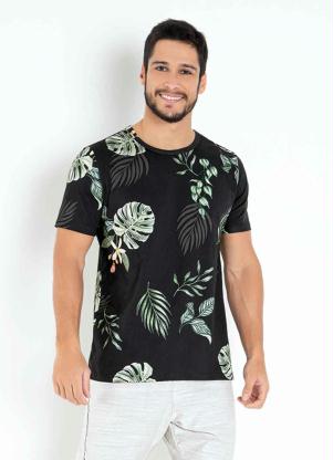 Camiseta (Folhagem Preta) com Mangas Rovitex Camiseta (Folhagem Preta) com Mangas Rovitex