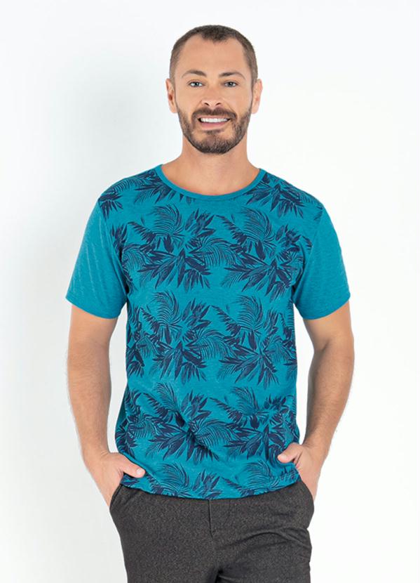 Camiseta Manga Curta Estampa Frontal (Folhagem)