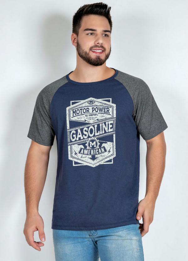 Camiseta (Marinho e Mescla) com Estampa Frontal