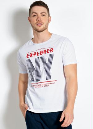 Camiseta Masculina (Branca) com Estampa na Frente
