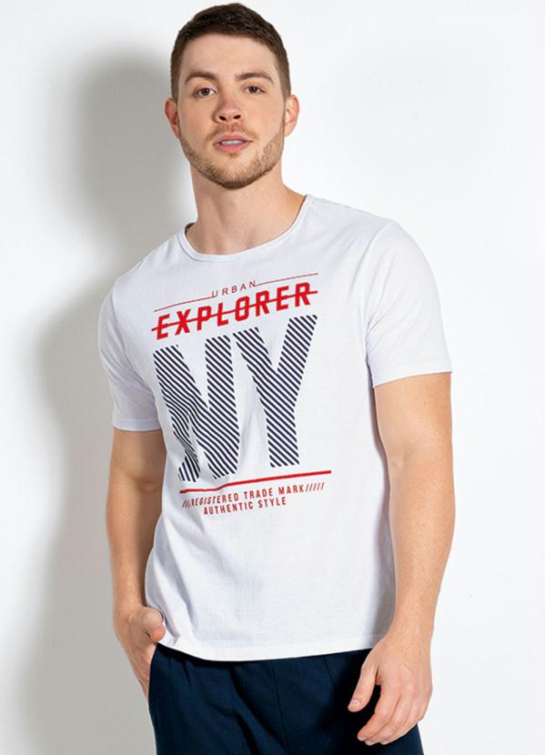Camiseta Masculina (Branca) com Estampa na Frente