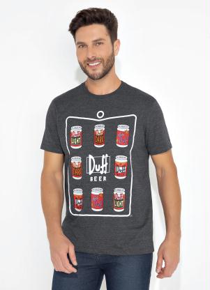 Camiseta (Mescla Cinza) com Estampa The Simpsons