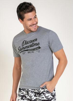 Camiseta (Mescla) com Estampa na Frente Camiseta (Mescla) com Estampa na Frente