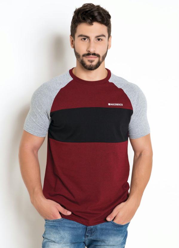 Camiseta Nicoboco Raglan (Mescla/Preta/Vermelha) Camiseta Nicoboco Raglan (Mescla/Preta/Vermelha)