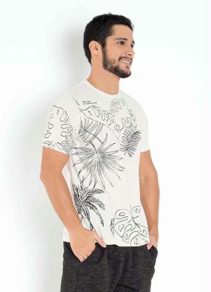 Camiseta (Off White) com Estampa Rovitex