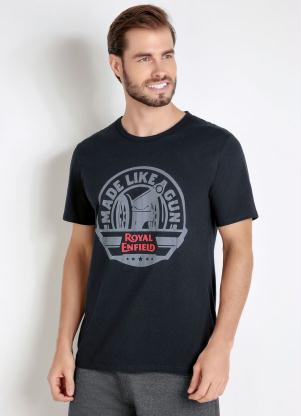 Camiseta (Preta) com Estampa Frontal