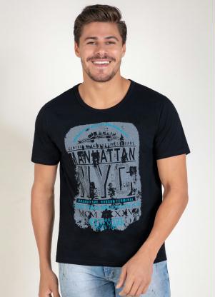 Camiseta (Preta) com Estampa Frontal