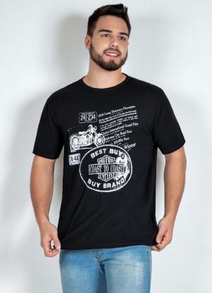 Camiseta (Preta) com Estampa Frontal Camiseta (Preta) com Estampa Frontal