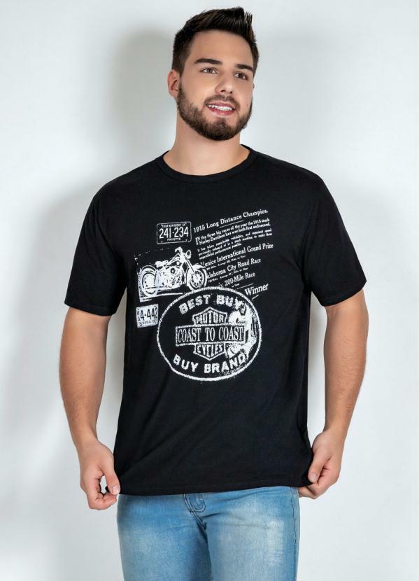 Camiseta (Preta) com Estampa Frontal Camiseta (Preta) com Estampa Frontal