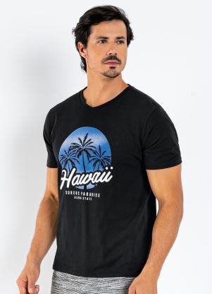 Camiseta (Preta) com Estampa Frontal Camiseta (Preta) com Estampa Frontal