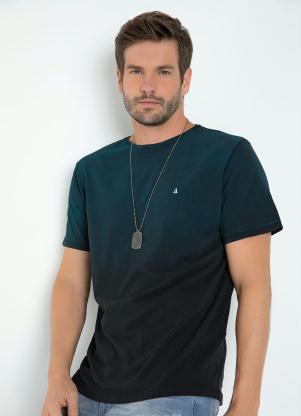 Camiseta (Preta e Azul) com Efeito Spray