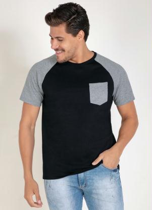 Camiseta (Preta e Mescla) com Bolso
