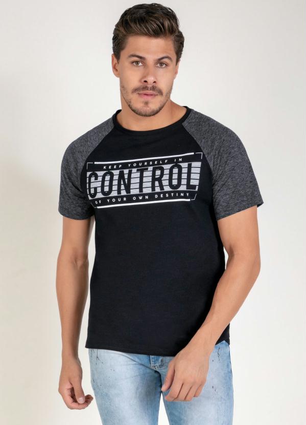 Camiseta (Preta e Mescla) com Estampa na Frente