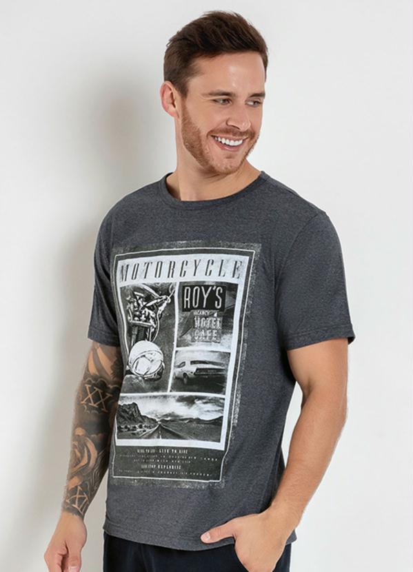 Camiseta (Chumbo) com Estampa na Frente Camiseta (Chumbo) com Estampa na Frente