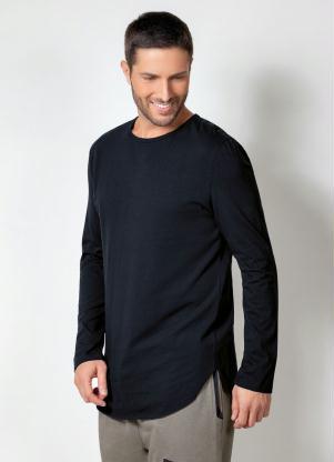 camisa manga longa malha masculina