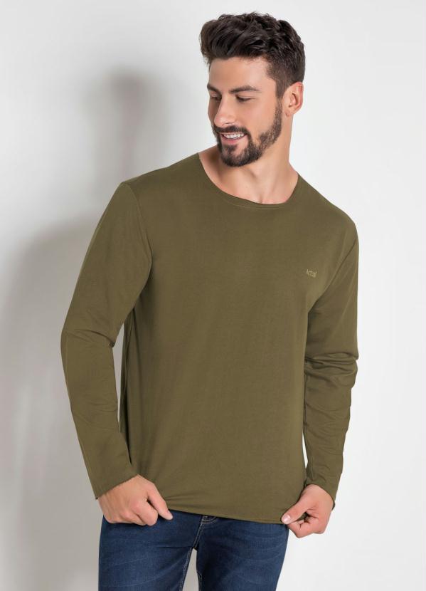 Camiseta Manga Longa (Marrom Esverdeado)