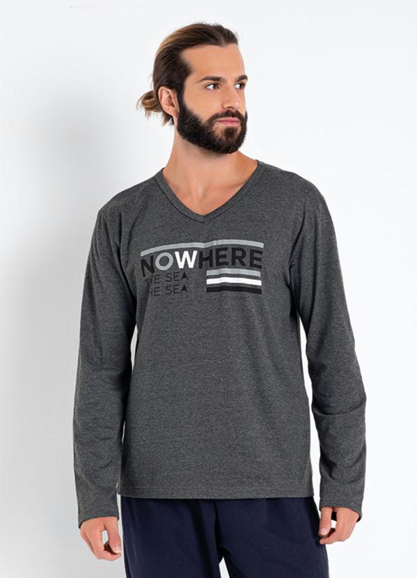 Camiseta (Mescla Chumbo) com Manga Longa