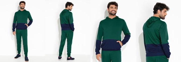 Conjunto Verde e Marinho Casaco e Cal�a